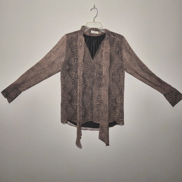 Ramy Brook Luxury Designer 100% Silk Leopard Neck Tie Scarf Top S MSRP $425 - Picture 12 of 13